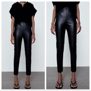 ZARA | Faux Leather High Waisted Leggings